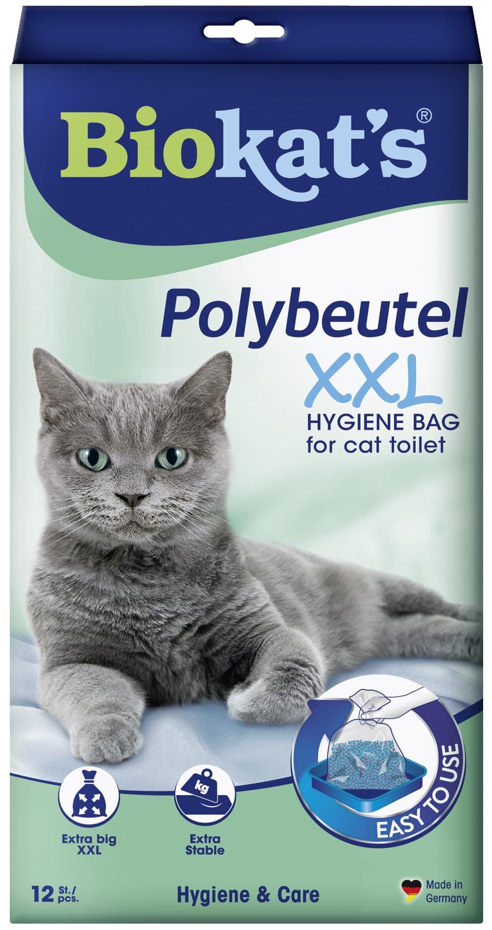 Sac en polyéthylène Biokat XXL - Pour toilettes de chat - Idéal pour la santé des chats - 1 paquet (1-12 sachets)
