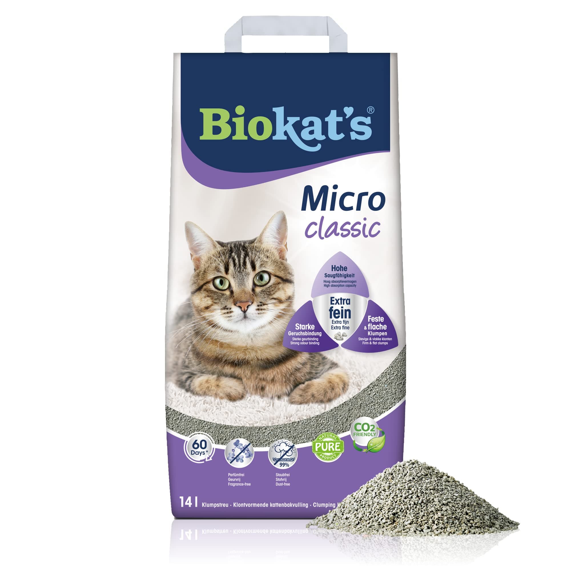 Gimborn Litière pour Chat Biokats Micro Classic - Absorbante et Odorante pour Chatons et Grown-Ups - Idéale pour Interie