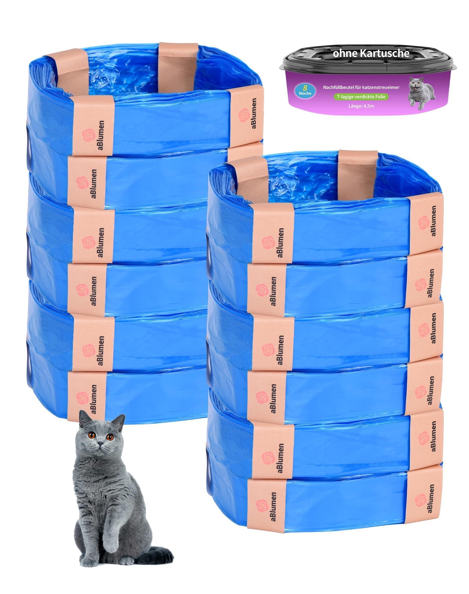 Sac-litière A aBlumen 12 Pièces Compatible Litter Genie LittyCat Couples Recharge Poubelle Couche