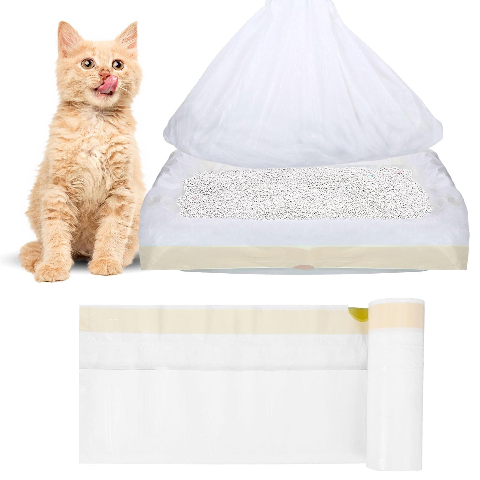 Lot de 20 sacs à litière M indéchirables pour chat - Sacs poubelle extra solides - Inserts hygiéniques pour poubelle à l