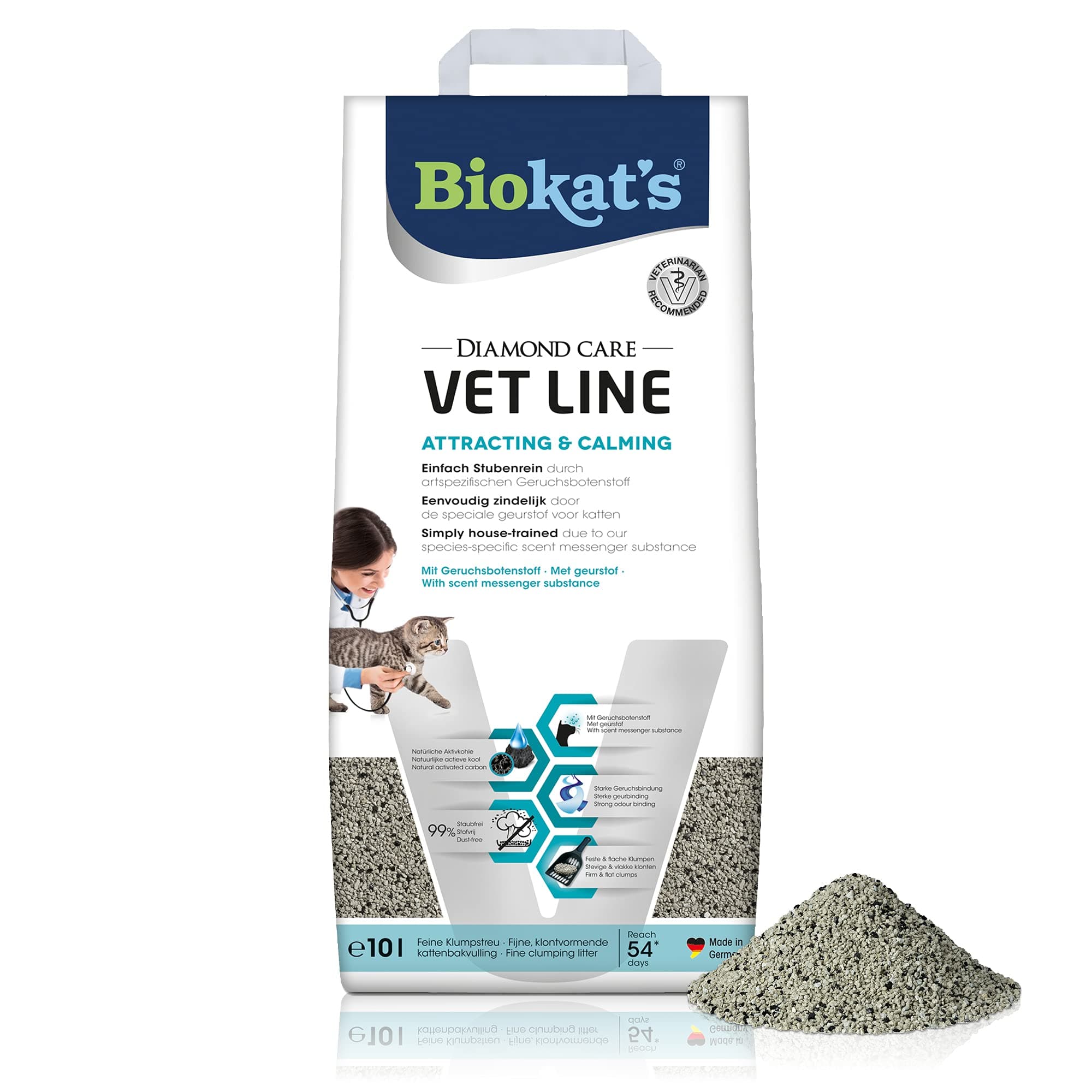 Biokat's Diamond Care VET LINE Attracting & Calming - Litirteen fine spécialement conçue pour des chats jeunes et stress