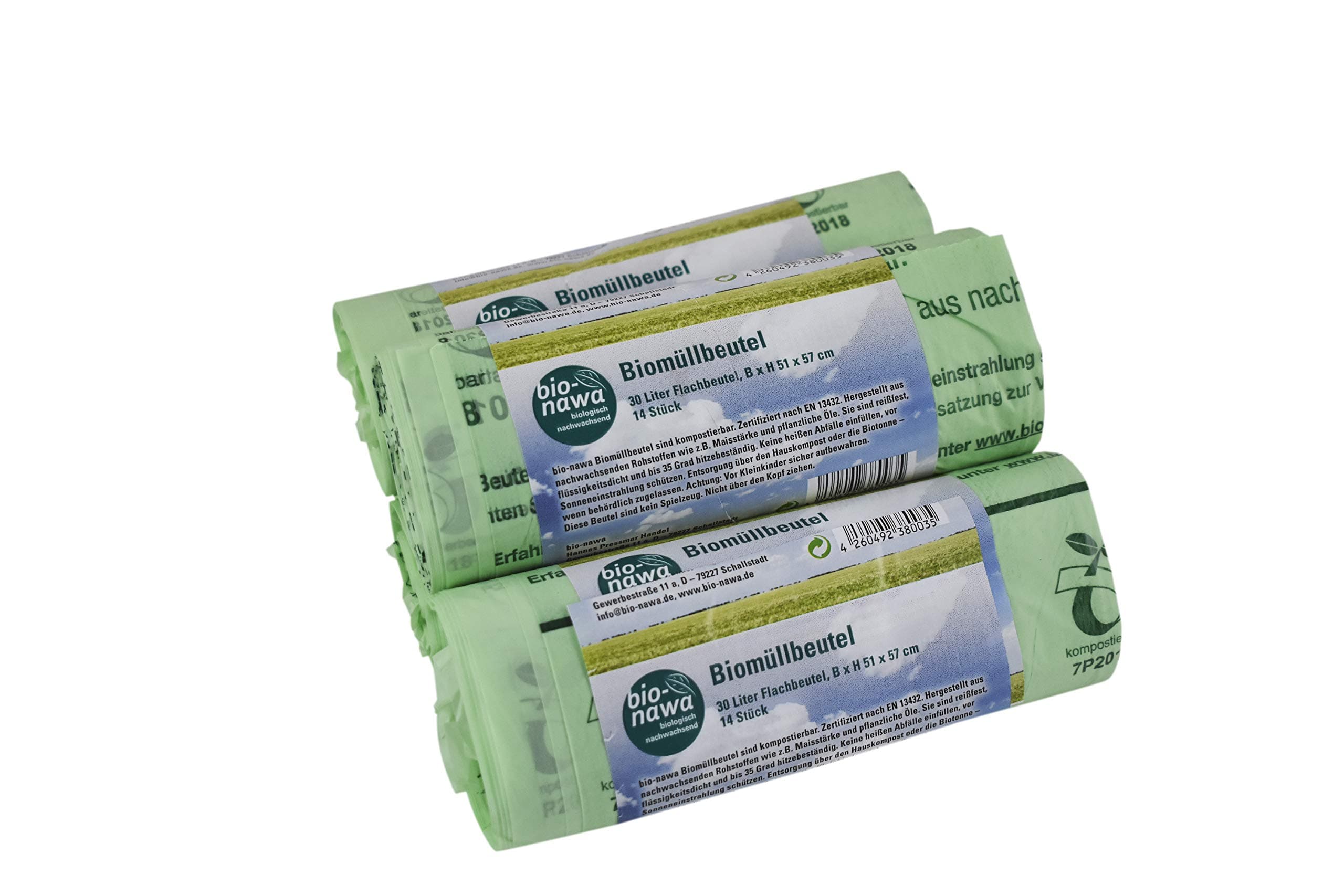 BioBag - Sacs poubelles biodégradables 30 litres selon en 13432-70 pièces pour maison et jardin