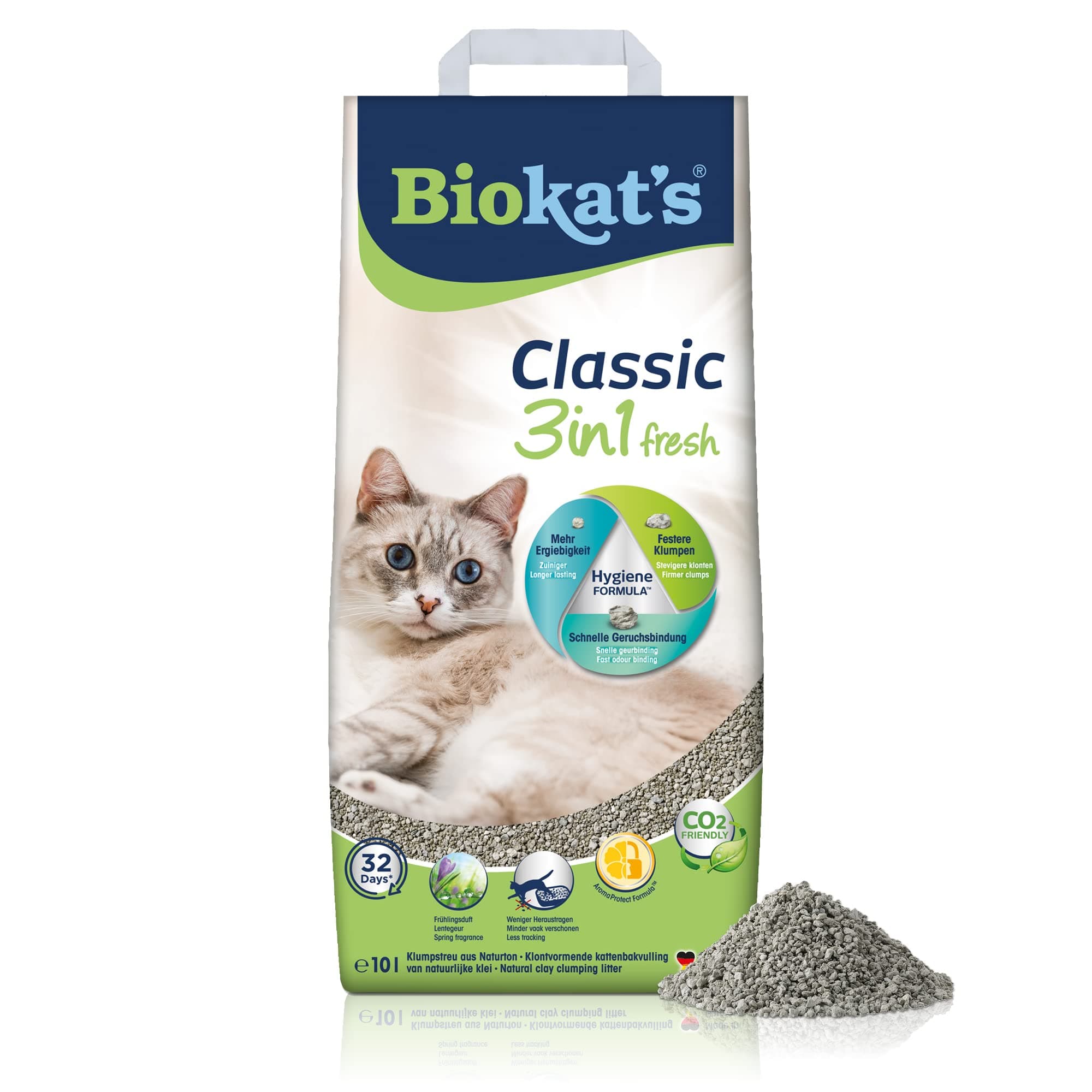 Biokat’s Classic Fresh 3in1 parfum printemps - Litière pour chats - Idéal pour les propriétaires de chats actifs - 1 sac
