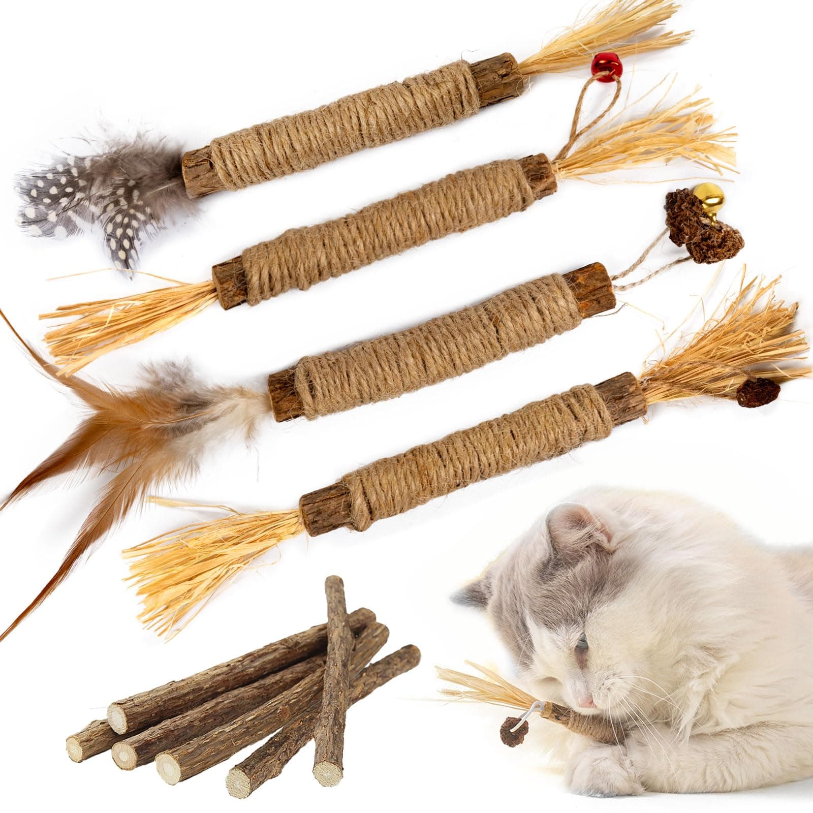 PetGens Herbe à Chat Jouet, Pour Chat Jouets à Mâchoires Matatabi, Idéal pour les Chatons et Adultes, Intérieur, HerbeOd